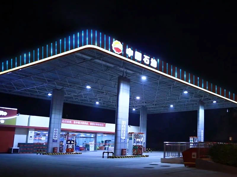 Gas station facade display Gas station facade display